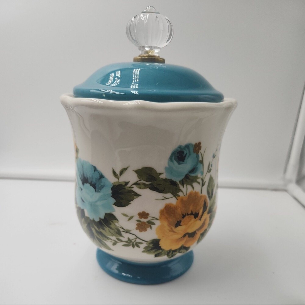 The Pioneer Woman Rose Shadow Canister with Acrylic Knob, 8.25"